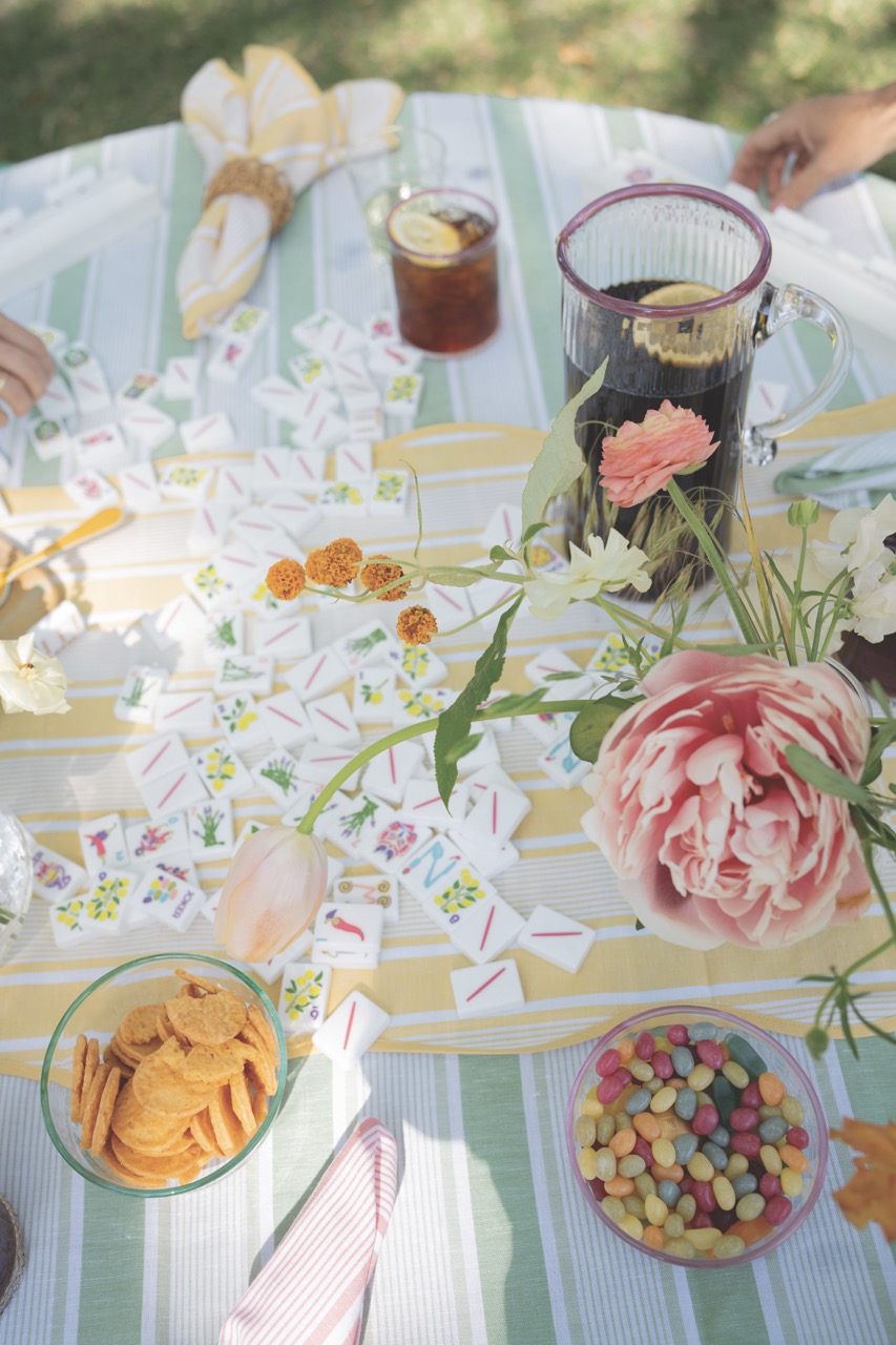 Holy Mahj Mahjong gathering in Charleston with colorful tiles and stylish tablescape