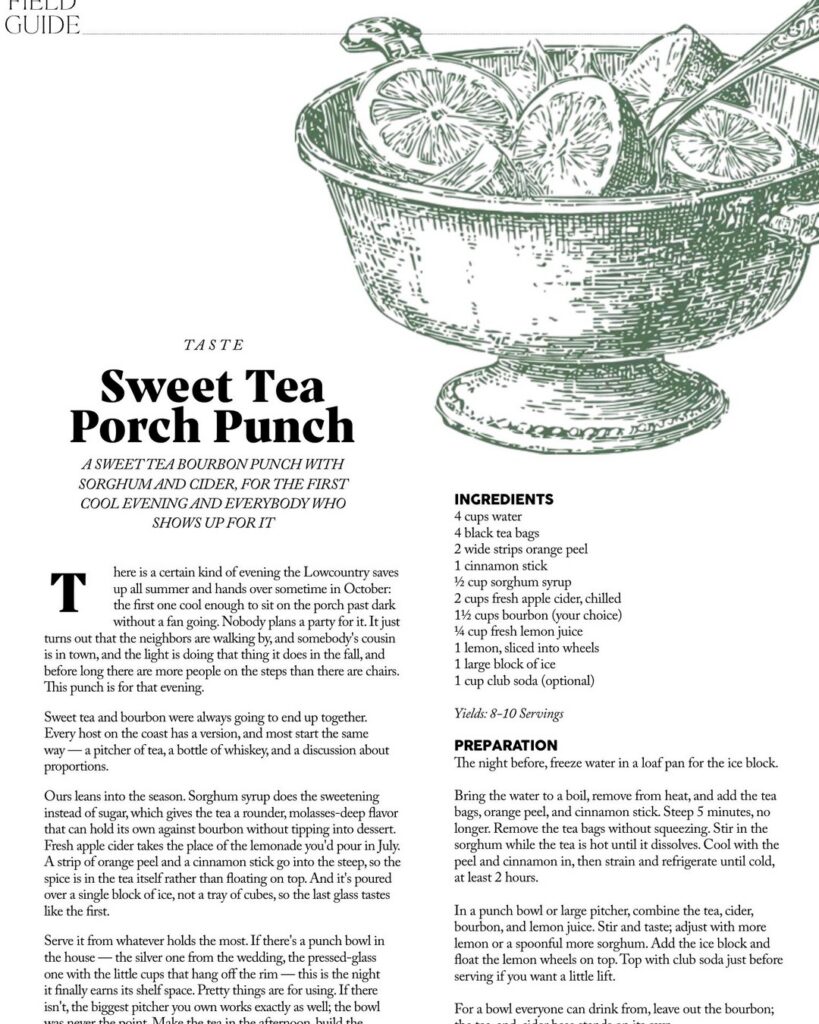 Sweet Tea Porch Punch, from the Field Guide of the AZALEA Fall 2026 issue