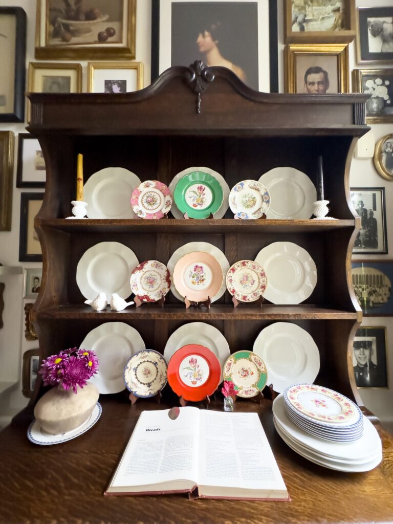 Collected plates and dishes on the Welsh dresser