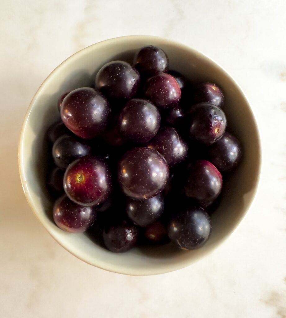 A bowl of fresh muscadines