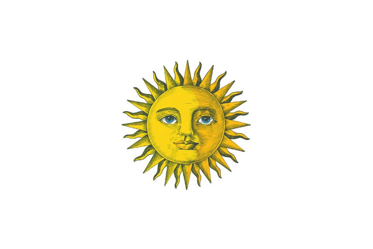 Illustration of a smiling golden sun